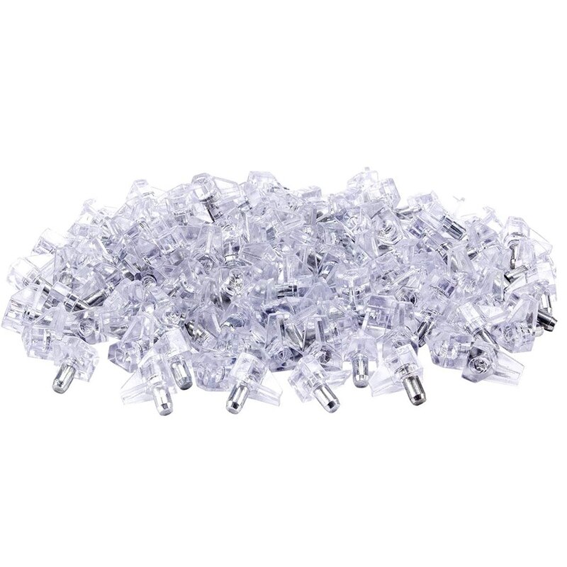 100 Stck Klar Regal Unterstützung Heringe-5mm Schrank Regal Clips, Regal Halfter Stifte Halterung Stahl Stift für Schrank Möbel