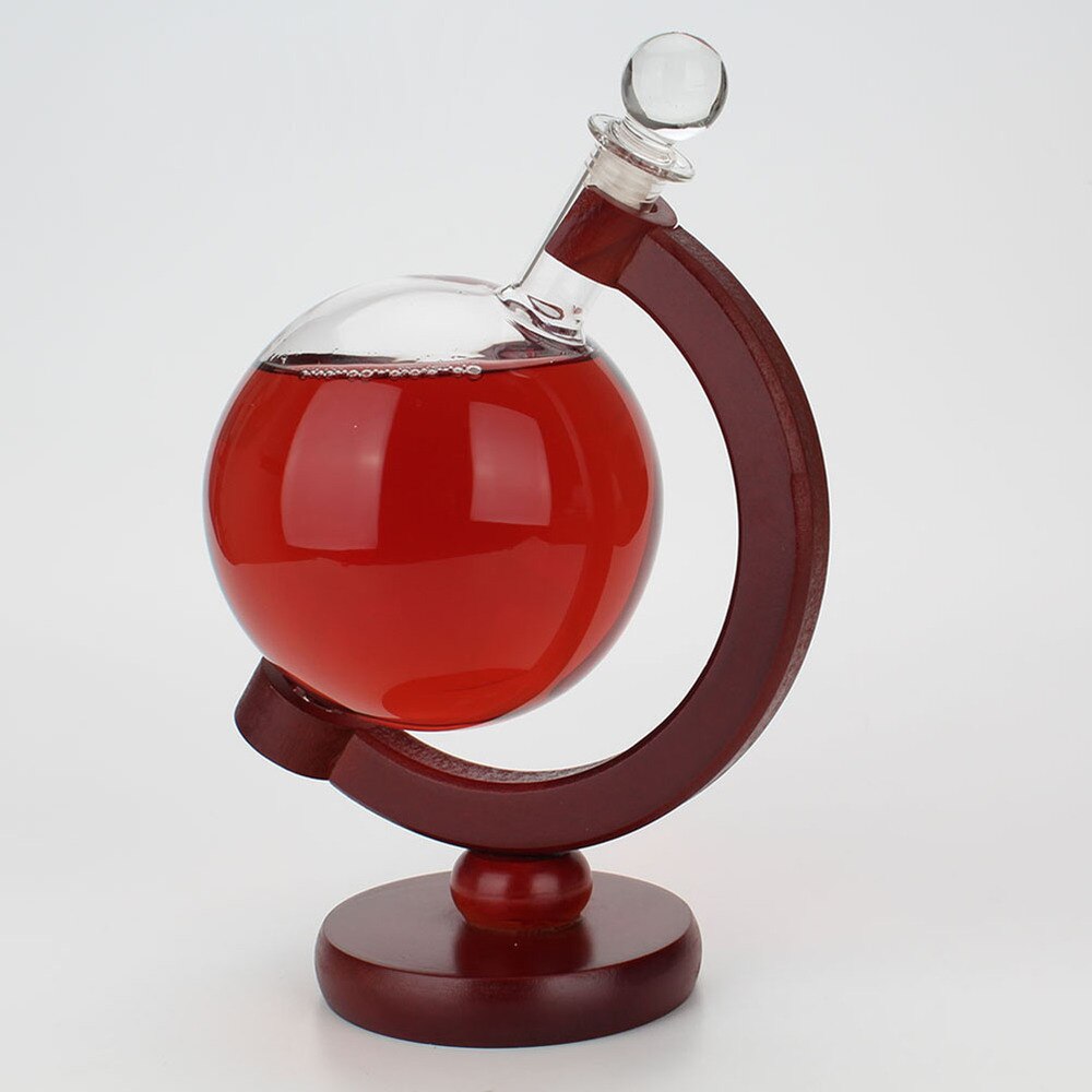 Mini Globe Whiskey Decanter Beluchter Glas Fles Met Houder Rack Alcohol Wodka Decanter Schenker Bar 500Ml