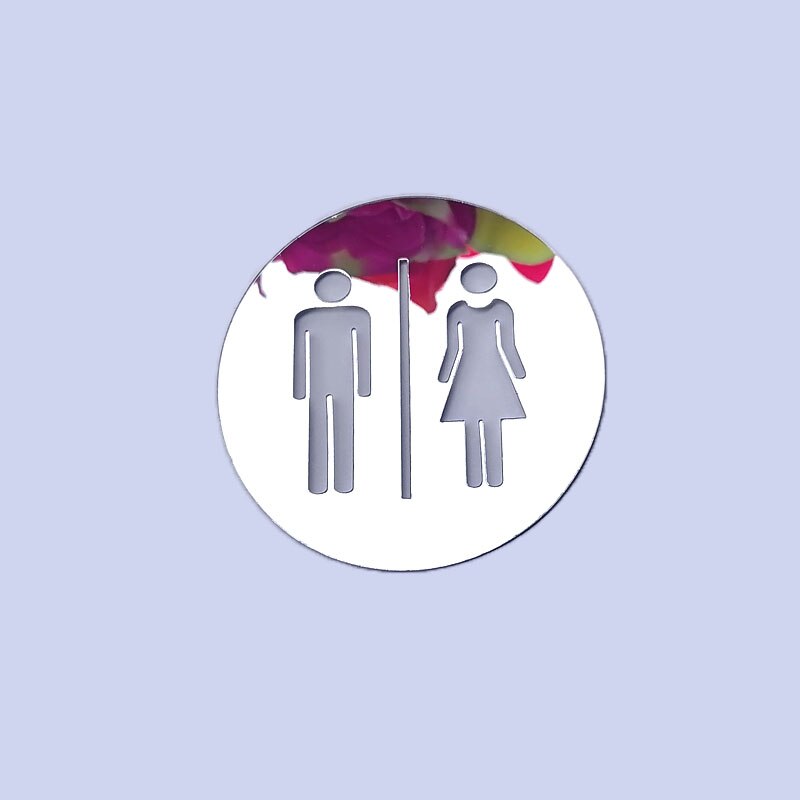 WC Toilet Entrance Sign Door Stickers For Public Place Home Decoration Pattern Wall Decals Diy Funny Vinyl Mural Art: silver B