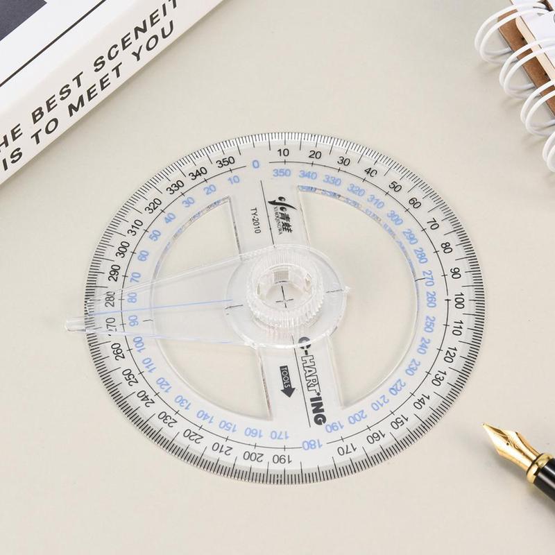 1pcs 360 Degree Measuring Tool Pointer Protractor Craftsman Tekentafel Supplies Painting Tool Office Verstelbaar Stationery C3G2