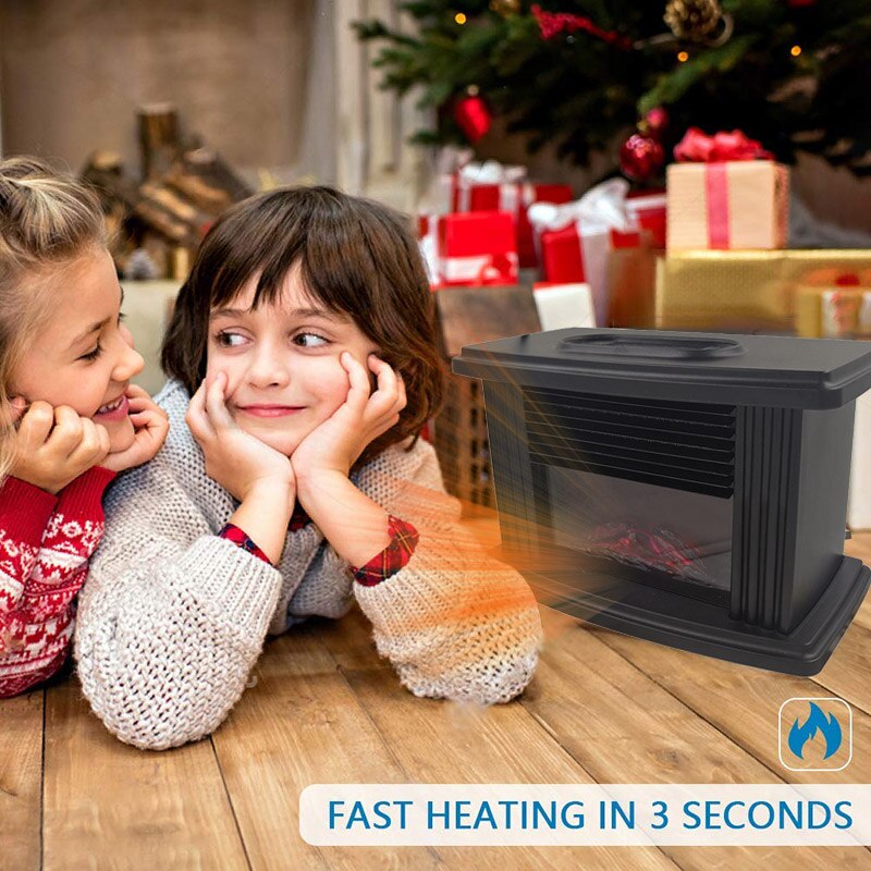 Bathroom Electric Fireplace Heater Remote Control Heater Simulation Flame Heating Portable Fireplace Heater For Bedroom Office