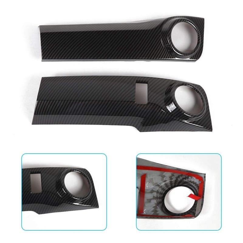 Marco decorativo para la cubierta del panel del interruptor del aire acondicionado de toyota 4 runner, con patrón de fibra de carbono.