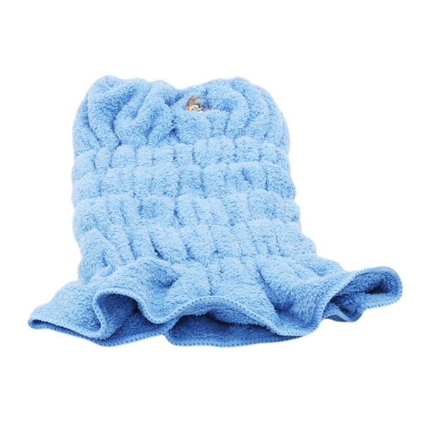 Microfiber Thicken Hair Turban Quickly Dry Hair Hat Wrapped Towel Bath With Cute Bathroom Accessories: blue