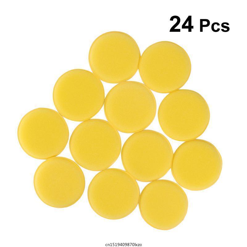 Almohadillas de esponja para limpieza de coche, espuma de pulido, aplicador de cera de encerado, almohadilla de lavado de pulido, herramienta de lavado de coche, accesorios para coche, 12/24 unids/set: 24pcs