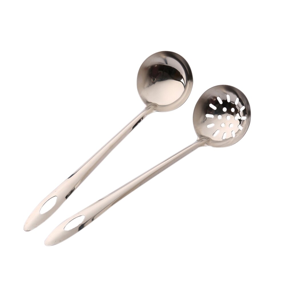 Cuillère en acier inoxydable, passoire pour Pot , cuillères à Long manche, couverts, outils pour soupe, boisson, Gadget de cuisine, 7cm, 2 pièces