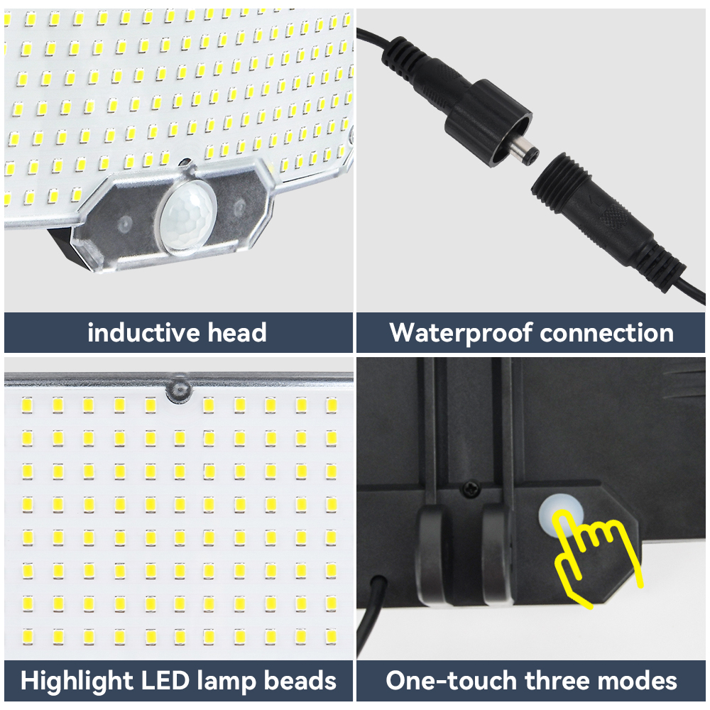 Super Bright Solar Light Outdoor Motion Sensor Solar Strong Power LED Garden Yard Park Wall Lamp IP65 Waterproof 3 Modes