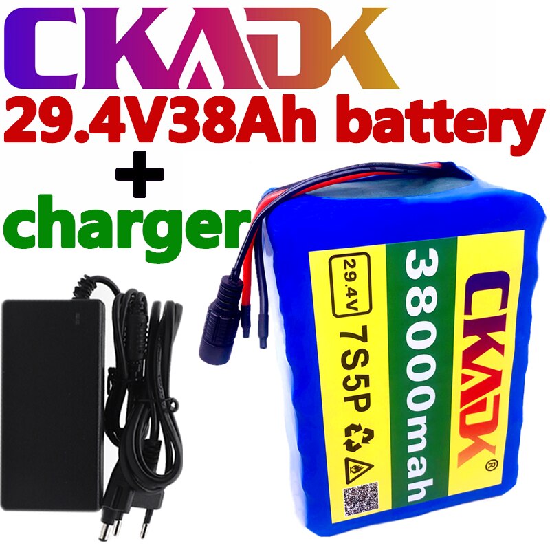 Batteria 7S5P 24v 38Ah di alta qualità batteria agli ioni di litio da 250w 29.4V 38000mAh per caricabatterie elettrico 2A per sedia a rotelle