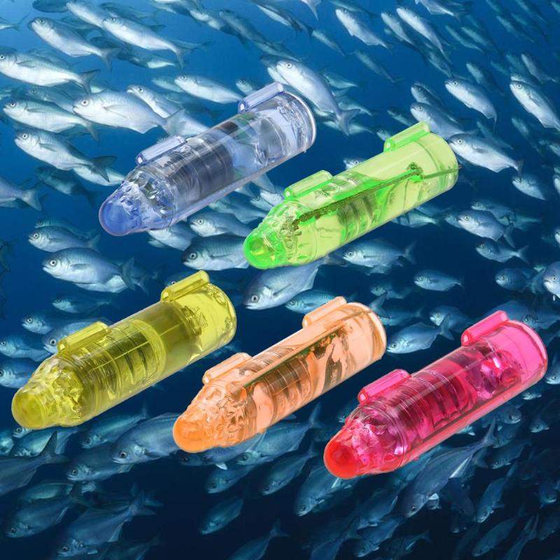 Onderwater Mini Vissen Attractie Indicator Lamp Lokken Led Knippert Vissen Licht Aas Lokt Blauw Groen Geel Oranje Rood 5 Kleuren