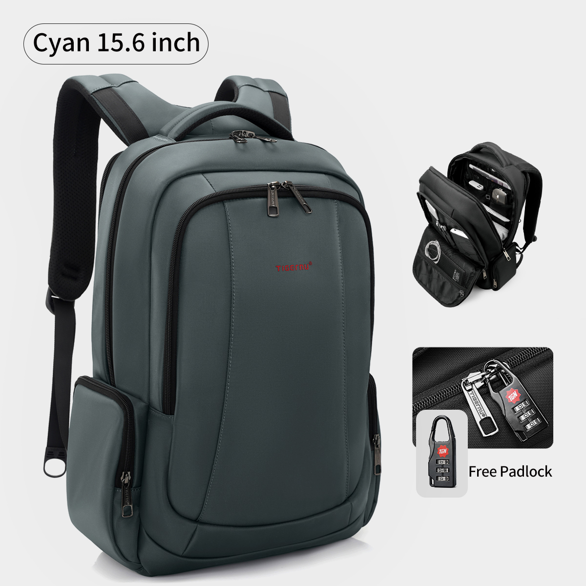 Tigernu Men Backpack 14 15.6 17.3inch Laptop Backpack Bags For Men Anti Theft Bags School Backpack Male Travel Backpack Knapsack: Silver