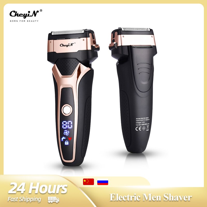 CkeyiN-maquinilla de afeitar eléctrica para hombres, afeitadora impermeable, recortadora de barba , corte de bigote, recargable, máquina de afeitar flotante 3D