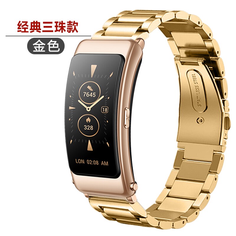 Metall strap Für Huawei talkBand B6 Strap B6 B3 uhr 16mm Edelstahl strap für huawei B6 band Armband zubehör correa: XXL / Khaki