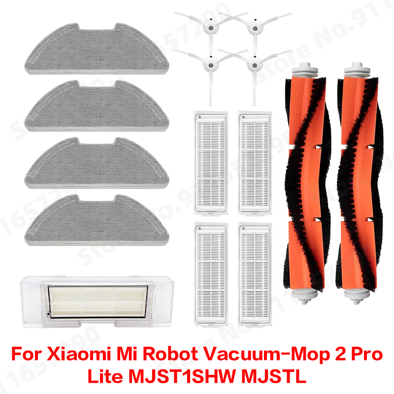 Para Xiaomi Mi Robot aspirador-mopa 2 Pro/Lite MJST1SHW MJSTL Cepillo principal lateral tanque de agua caja de polvo paño de mopa accesorios de filtro HEPA