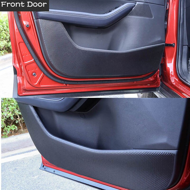 Bil karbonfiber lær dørbeskytter pad dør planke anti spark pad anti skitten pute matte deksel for mazda  cx30 cx-30