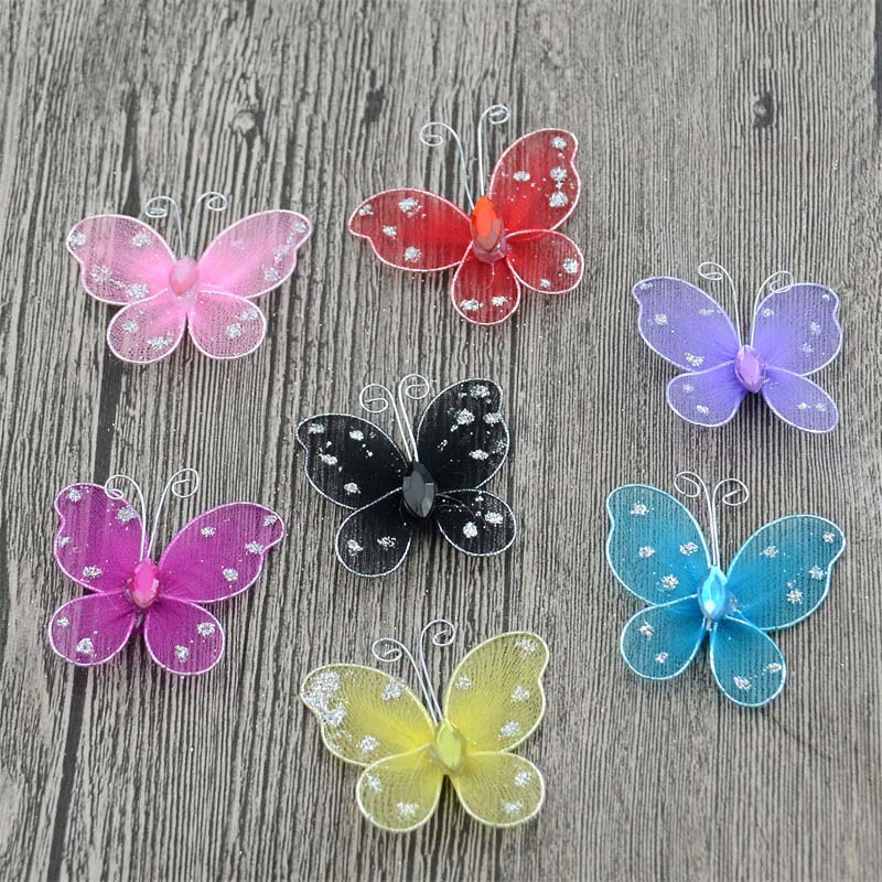 20 stk 3d farve silke sommerfugl pvc wallstickers hjemmekøkken multifunktionelt dekorativt håndværk børne- og #39: Blande