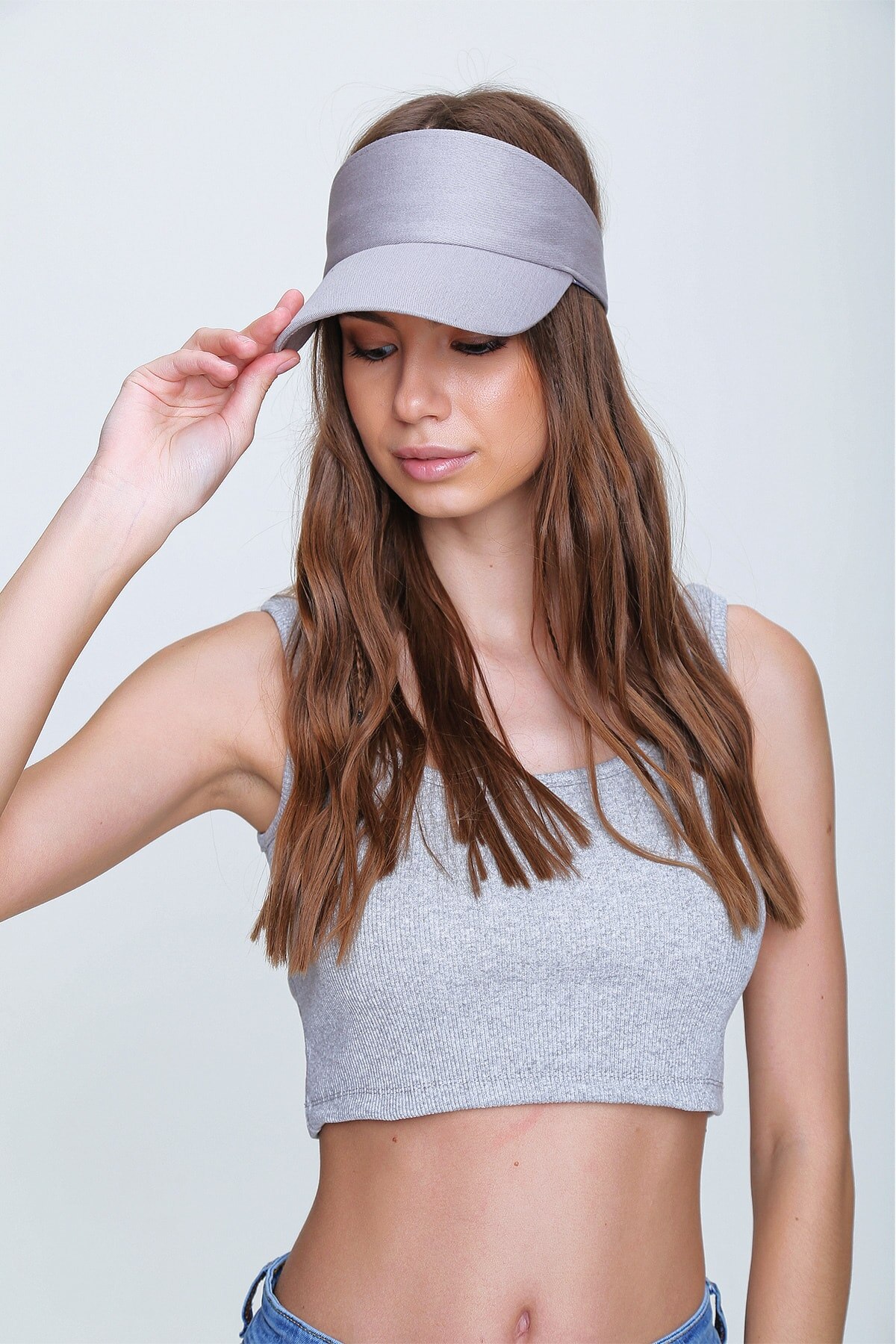 Women's Gray Tennis Cap Hat Season Latest