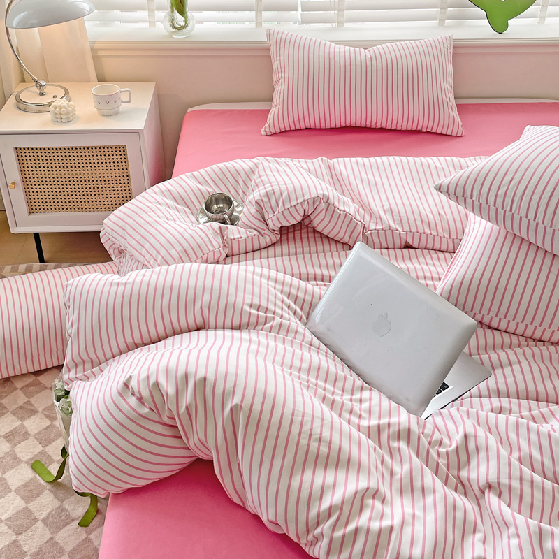 Ins Bedding Set with Pillowcase bed sheet Single Full Size Bed Linen Duvet Cover Set Queen/King Double Comforter Cover