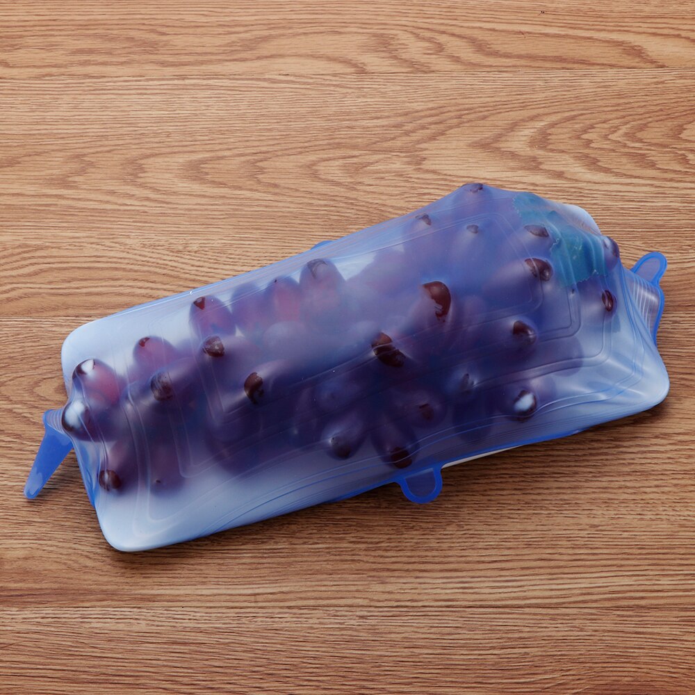 6 Stks/set Herbruikbare Kom Cover Ronde Vierkante Siliconen Deksel Stretch Zuig Voedsel Verse Houden Verse Deksels Kookgerei Keuken Gereedschap