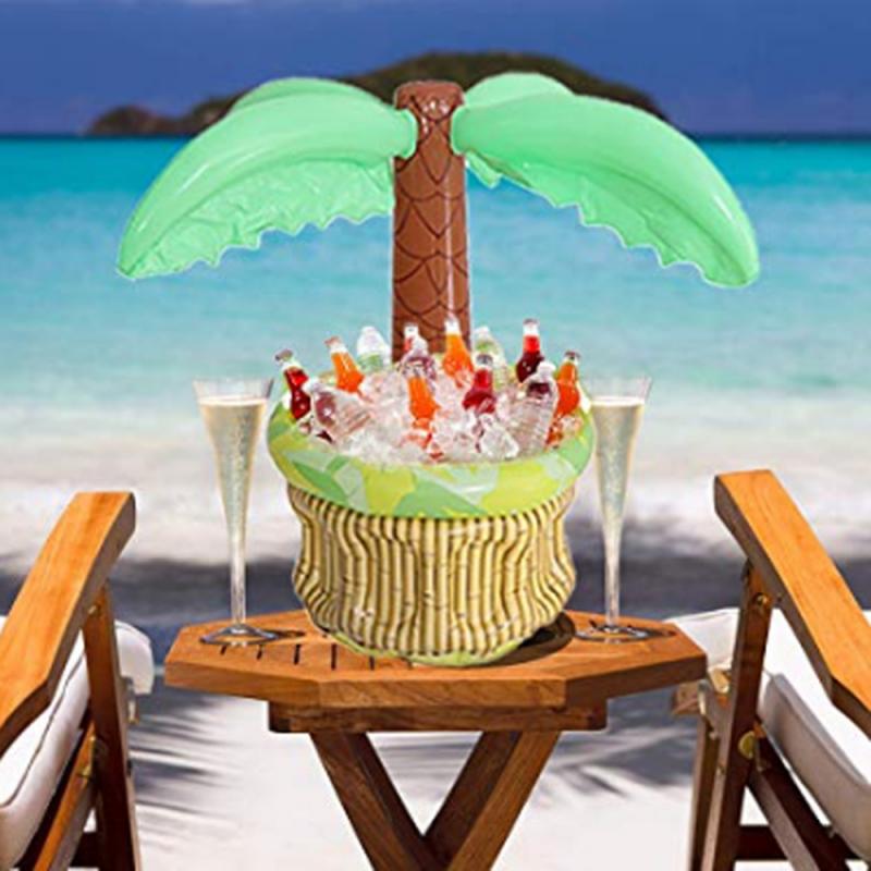 Ijsemmer Party Tropische Hawaiiaanse Zomer Koeler Bier Drankjes Zwembad Opblaasbare Container Pvc Drankjes Koeler Opslag Ijsemmer