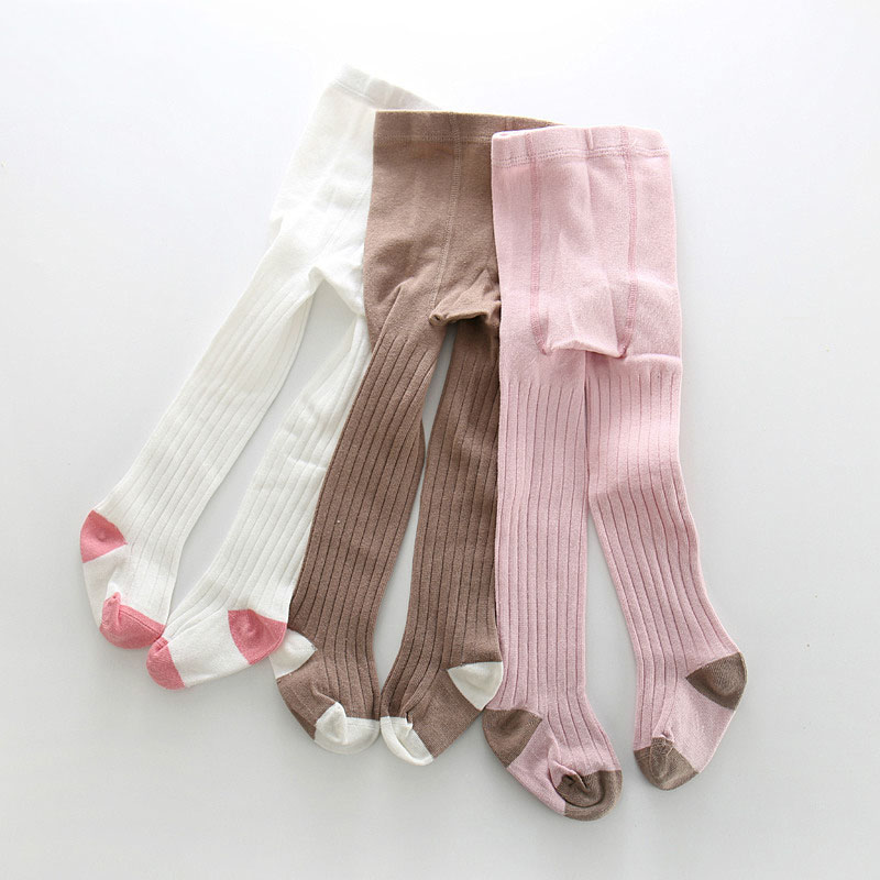 Spring Soft Cotton Baby Girl Tights Newborn Infant Solid Leg Warmers Pantyhose Stitching Warm Baby Stockings Baby Strumpfhose