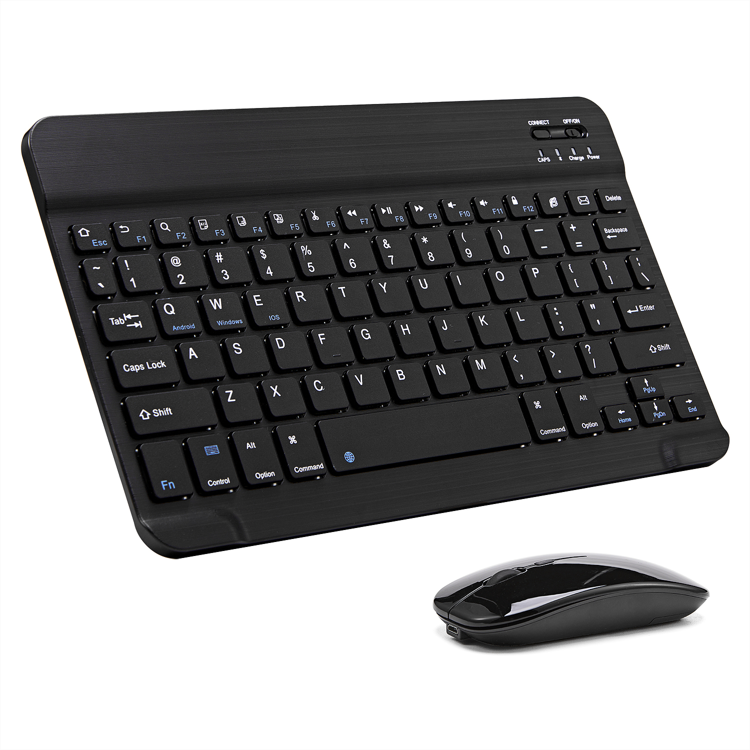 10 inch Slim Mini Bluetooth Keyboard and Mouse For Android iphone Tablet Wireless Keyboard For iPad IOS Phone Russian Spanish: Black Keyboard Mouse