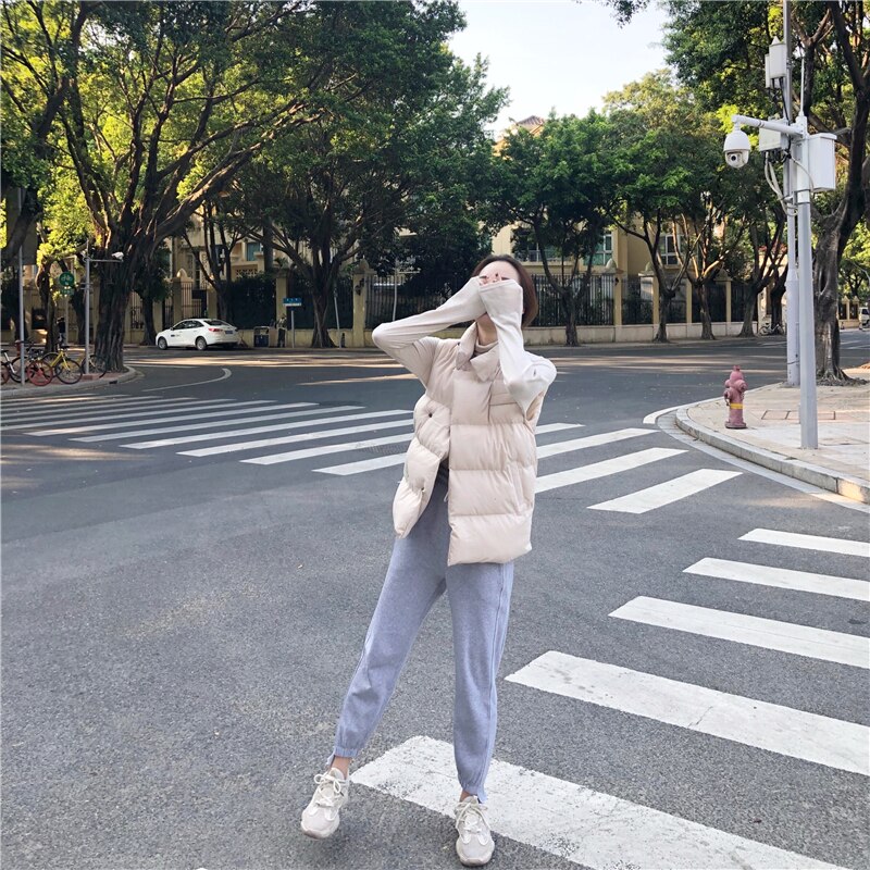 Vrouwen Winter Mouwloze Vesten 3 Kleuren Herfst Bedekt Knop Casual Warm Uitloper Jas Zwart Wit Vrouwelijke Vest