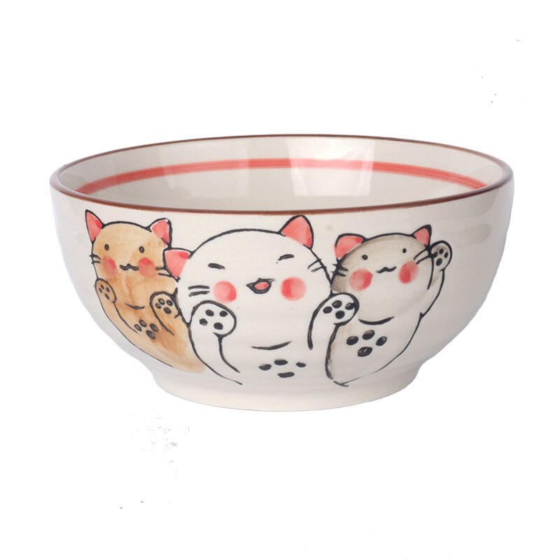 Handmade enamel hand-painted 7-inch Japanese bowl pottery household soup bowl commercial restaurant large noodle bowl