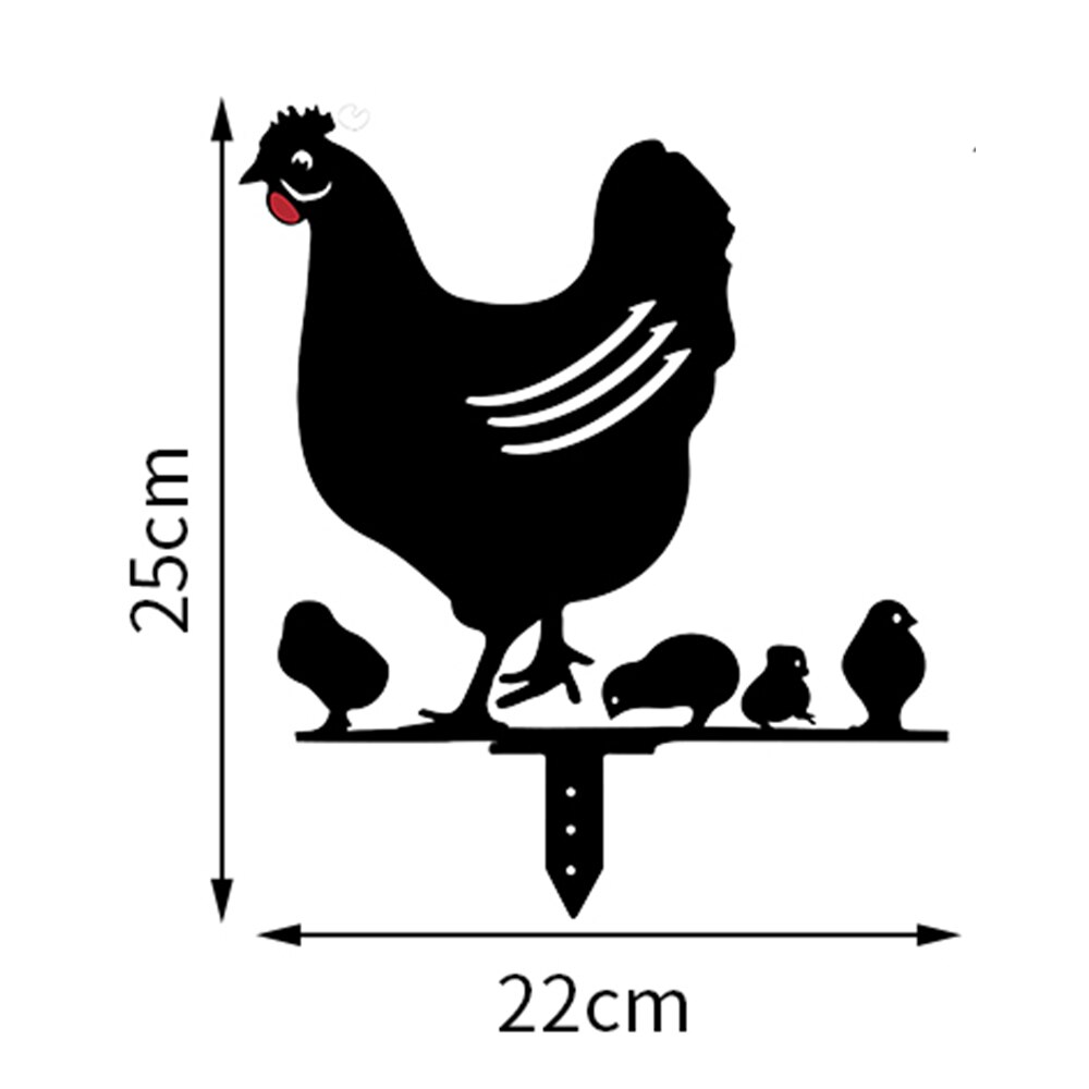 Hen Yard Decor Black Chicken Yard Art Easter Decoration Acrylic: E