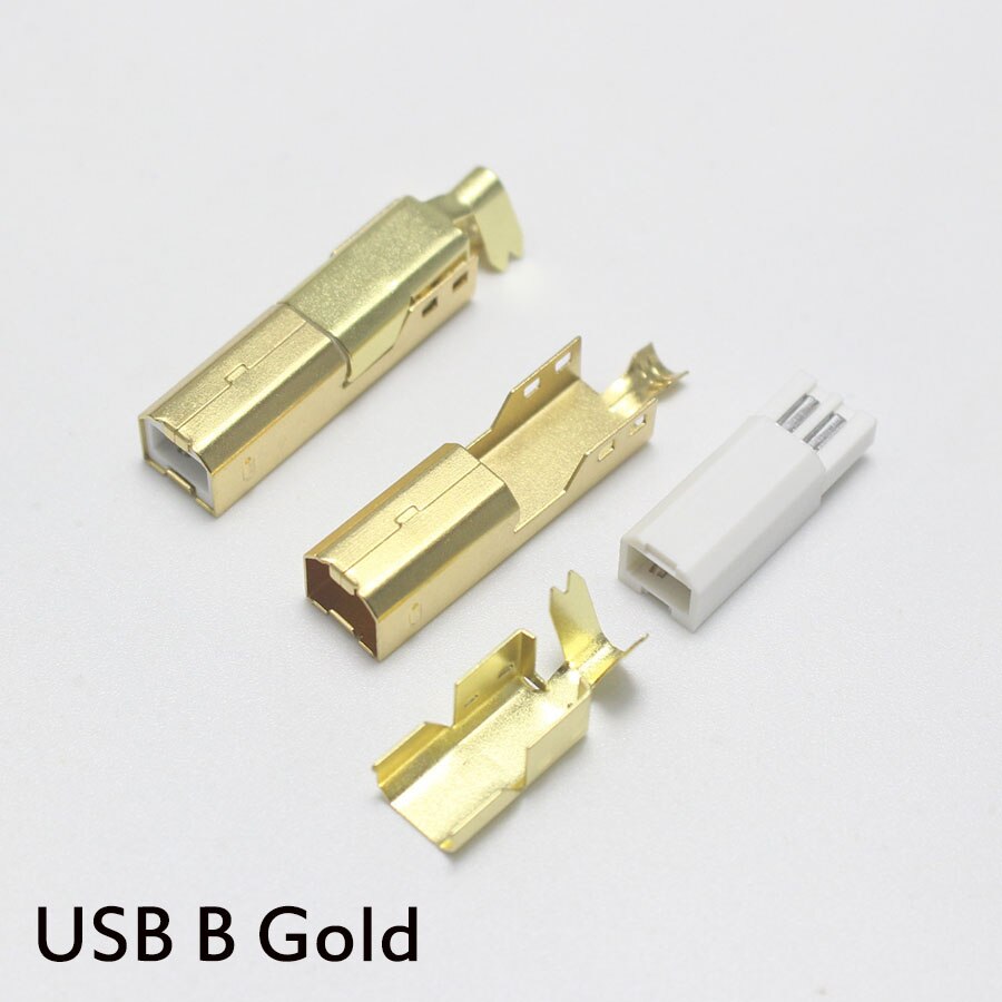 1/2/5 stk guldbelagt type c usb a usb b mini usb mikrostik jack hale socket stik port socket til hifi lydadapter: Usb b / 1 stk