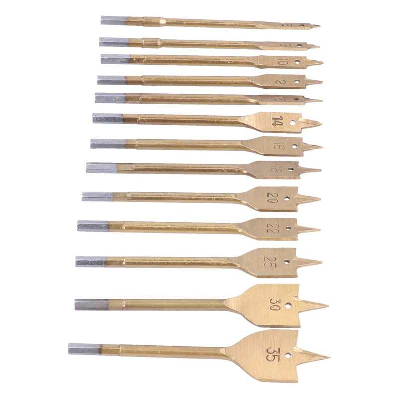 Carbon Steel Spade Drill Bit Set Wear Resistance Accurate Position Paddle Flat Bits for Hole Cutter for Woodworking