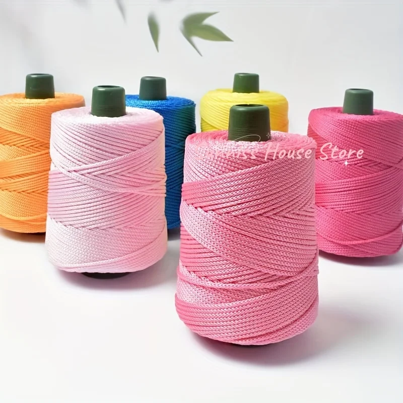 230G Polyester Häkelgarn 3mm Hohlgarn Leichte Viskose Eisseil Hutgarne Handgewebtes Garn Diy Hakenkissen Hohl Helle Seide