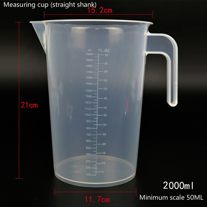Food grade plastic measuring cup beaker kitchen baking tool large capacity multi-purpose thickening measuring cup: Ivory
