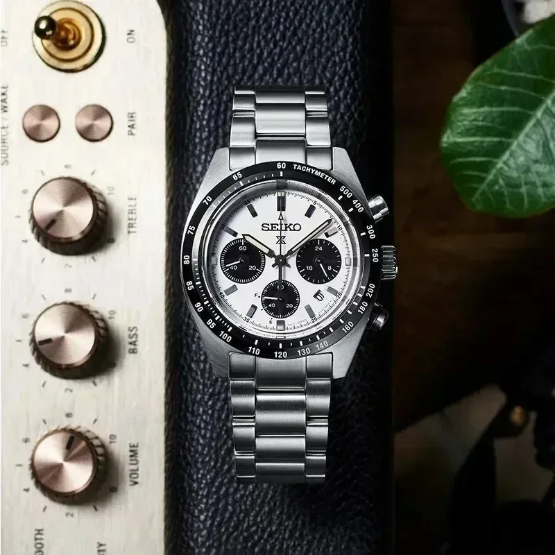 SEIKO Original Man Watch SSC813P1 Classic Panda Three Eyes Series Dial Calendar Popularity Stainless Steel Men Watches