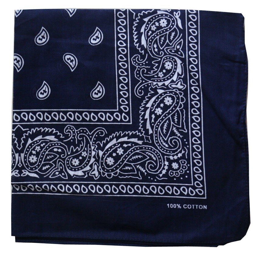 Winfox hofte hopp punk bomull svart hvit marine rød paisley bandana hodeplagg skjerf til herre dame: Marineblå