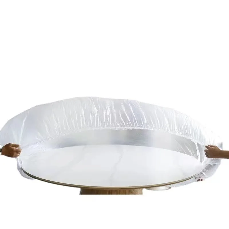 Waterproof Round Transparent Elastic Edged Table Cover PVC Simple Convient Kitchen Catering Protector Tablecloth: XXL / Deep Sapphire