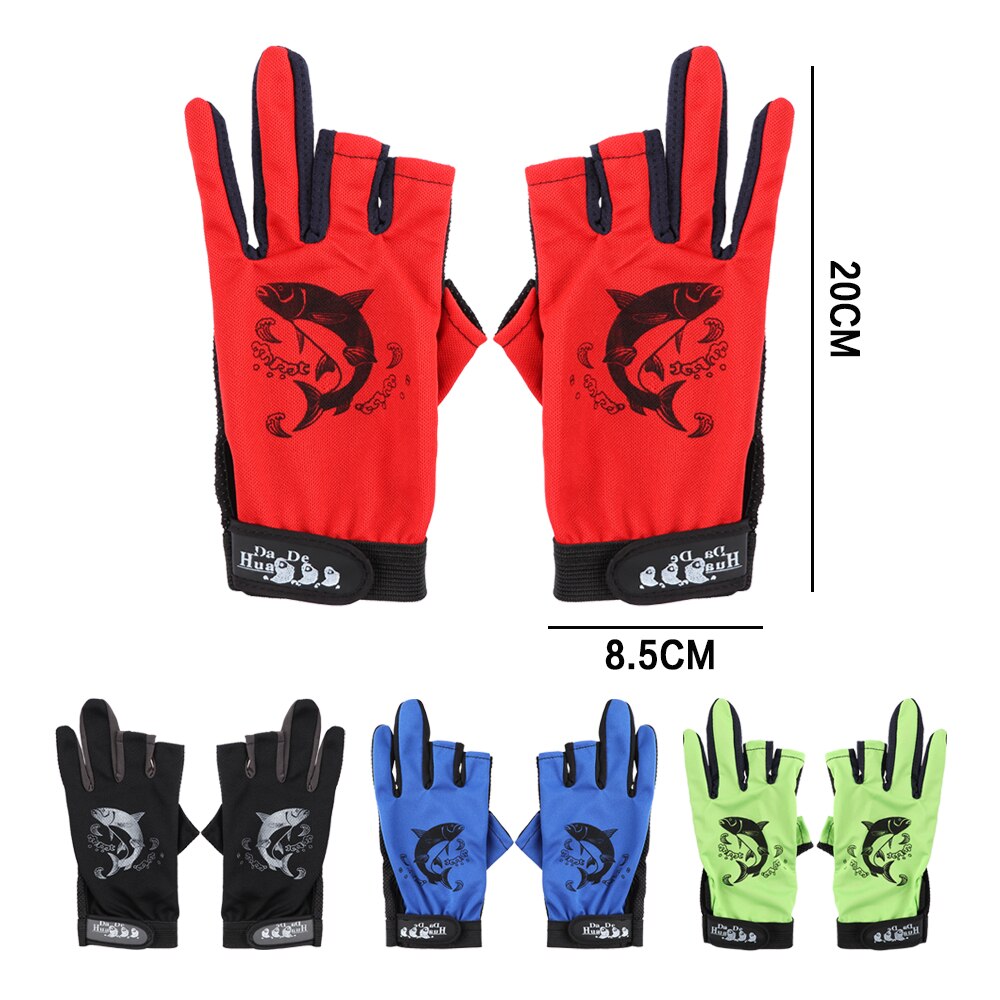Sun Protection 3 Fingerless Fishing Gloves Breathable Quick Drying Anti-slip Fishing Gloves fishing For Unisex Finger Glove