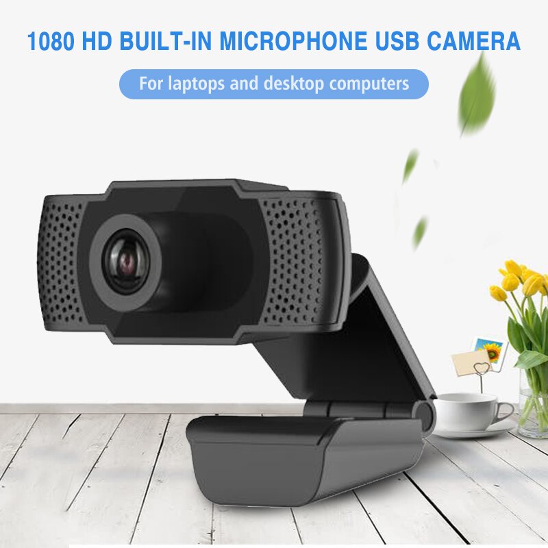 HD 1080P PC Networks USB Camera Built in Microphones for Laptops Desktops Computer @M23