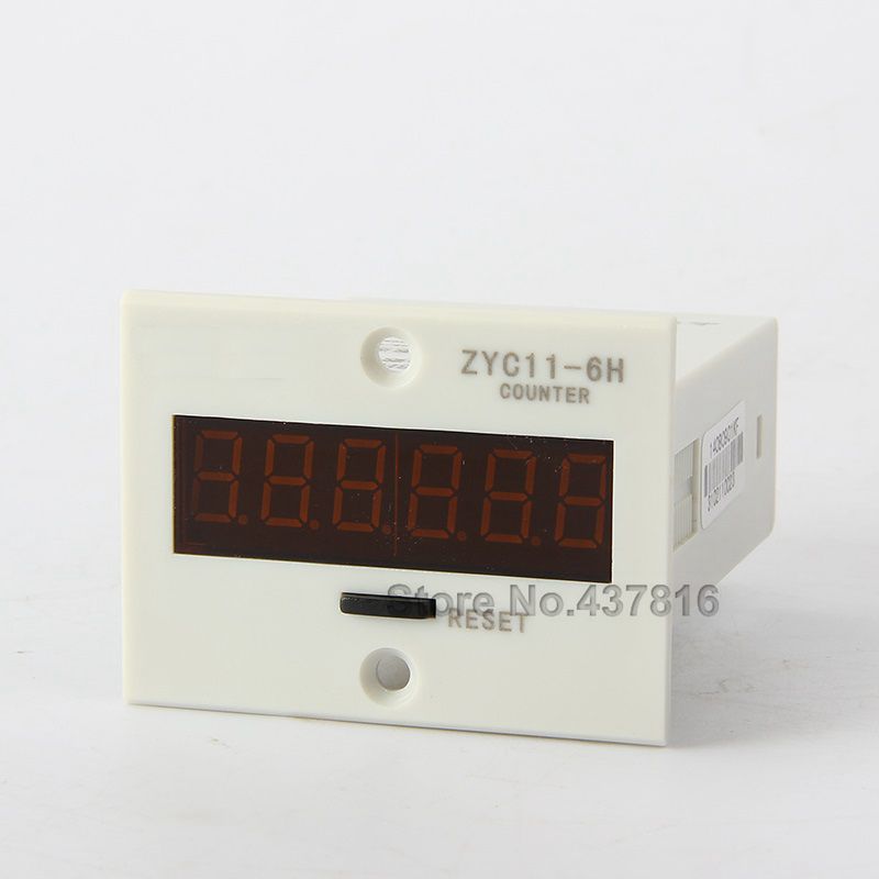 6-digit LED Digital Display Counter Wide Counting Range 10 Years Power-off Memory ZYC11-6H
