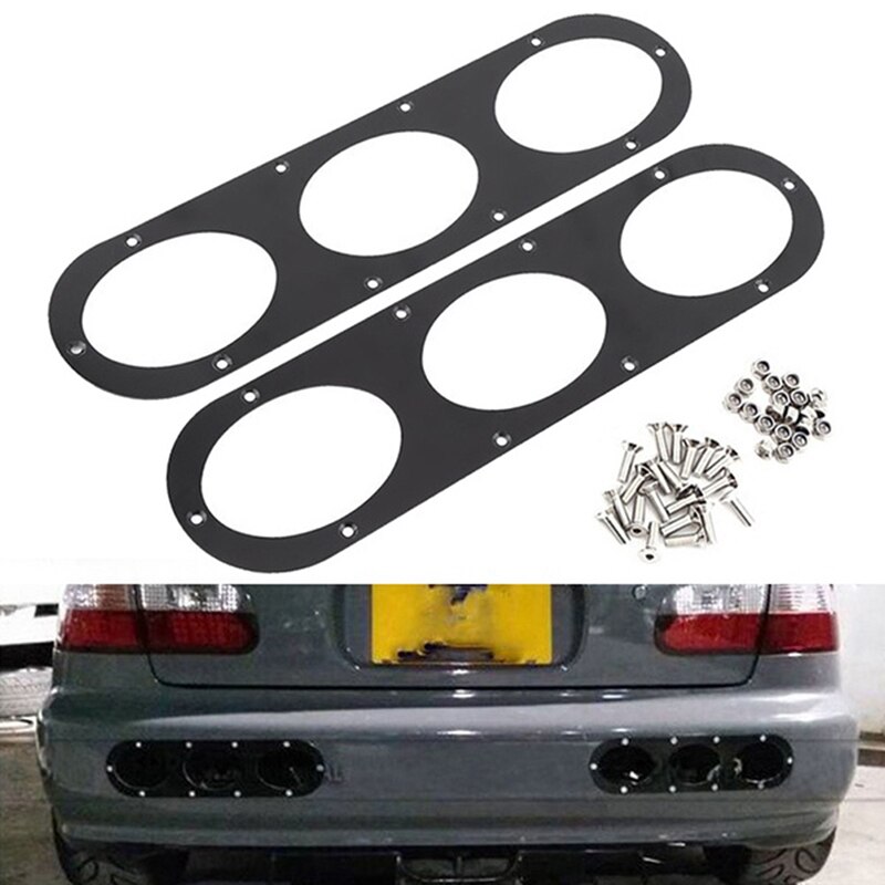 2Pcs Universal Aluminium Car Rear Bumper Race Air Diversion Diffuser Panels