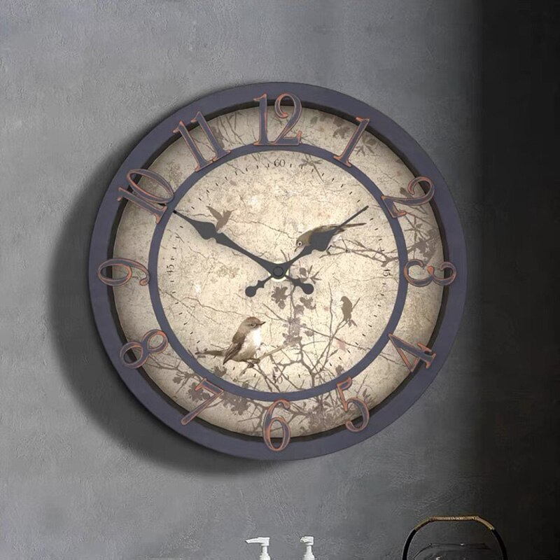 Vintage wall clock for living room old industrial ... – Grandado