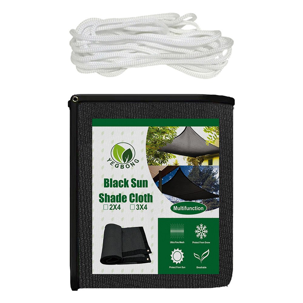 Sun Shade Mesh Fabric Resistant Tear Easy And Quick Installation For Outdoor Breathable Permeable Shade Sails Canopy Pr: black / 3X4M