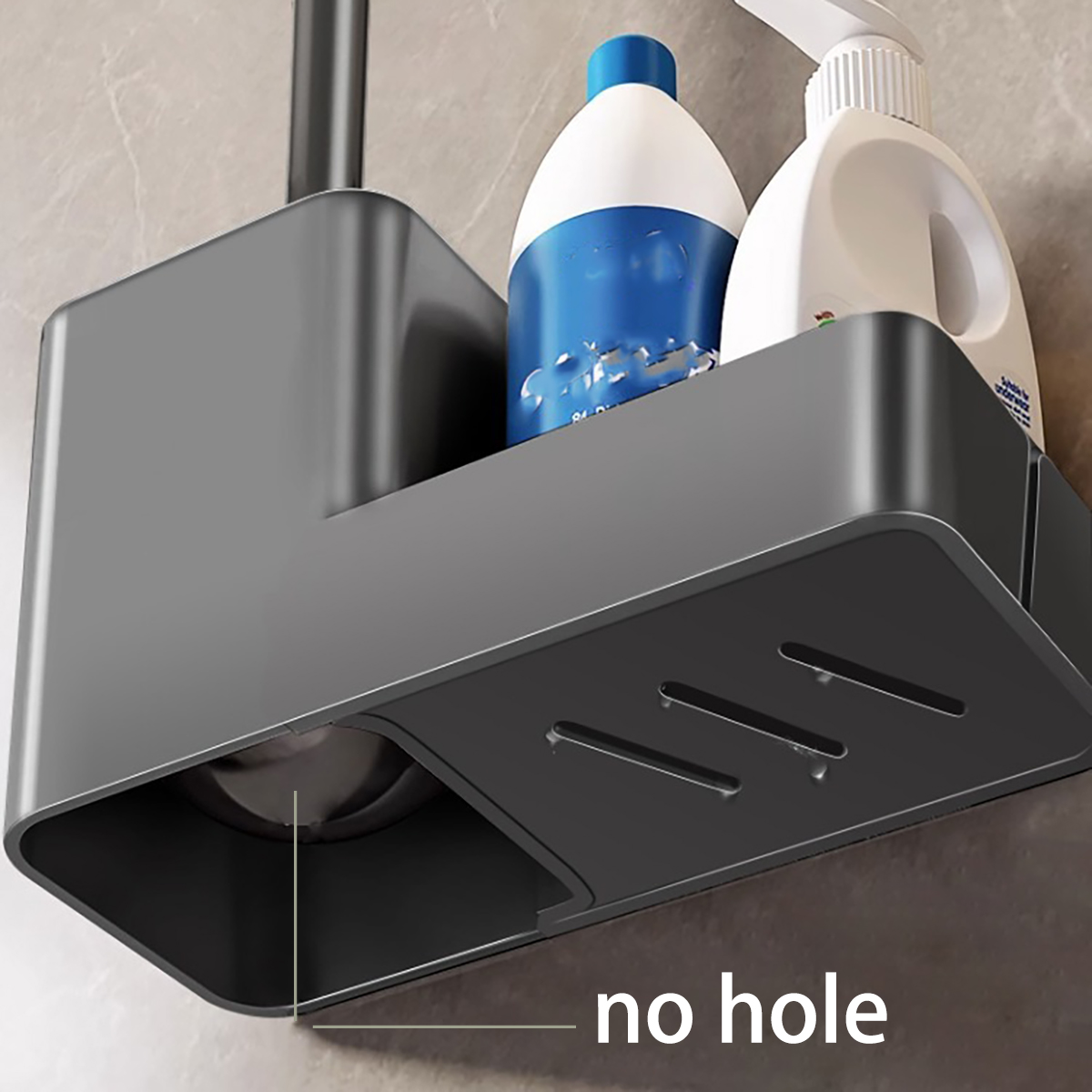 Badkamer Accessoires Toiletborstel houder Wandmontage Badkamer Schoonmaak borstel Aluminium Toiletborstel voor het reinigen van opslag