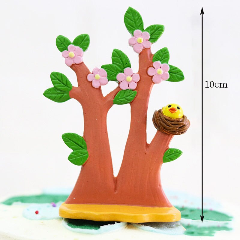 Cute Cartoon Animal Cake Topper Lion panda elephant jungle Cupcake Topper For Festive Farm Birthday Party Dessert Decor: saplings