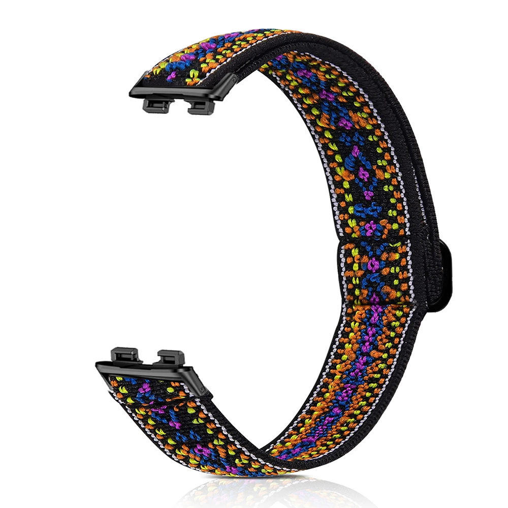 Bracelet élastique en Nylon pour Huawei Band 10 9 8 sport femmes hommes montre Bracelet boucle pour Huawei Band 8 9 10 remplacement: Red black / 14mm