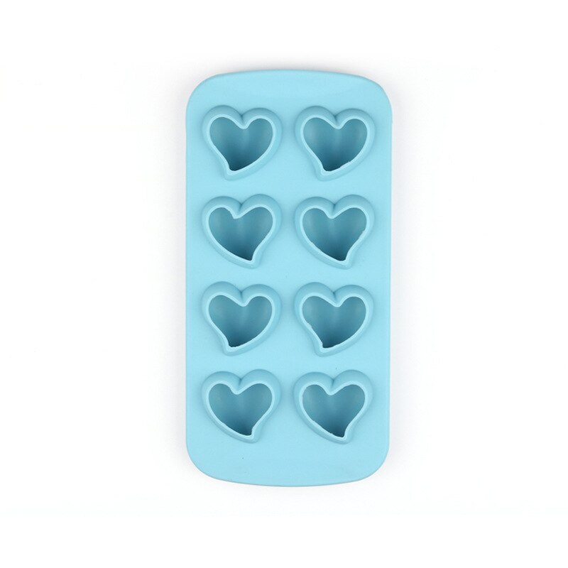 8 rooster siliconen ijsblokjesvorm ster/hart/rond/diamantvormig chocoladevorm taartdecoratiegereedschap: Hart