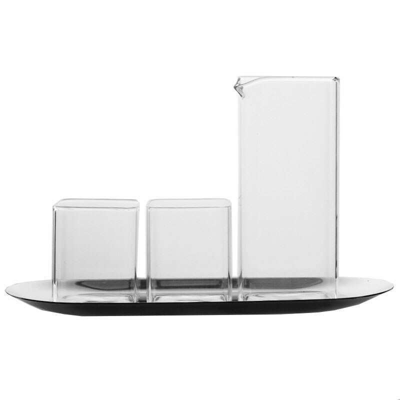 Square Glass Cup Juice Coffee Milk Dispenser Container Kitchen Drinkware High Temperature Resistant Glass
