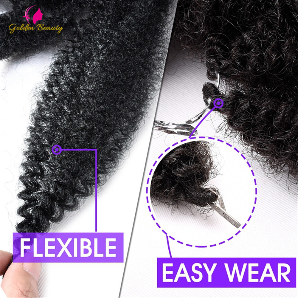 La belleza de oro 8 "sintético Crochet trenzas Marley pelo 14 raíces/pc suave Afro cabello torzado trenzado extensiones de fibras de alta temperatura