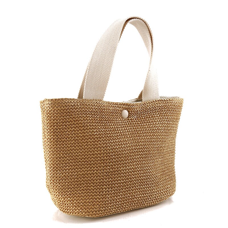 Summer Beach Straw Shoulder Messenger Bag Women Bohemian Woven Rattan Bucket Shoulder Handbag Handmade Crossbody Bags For Women