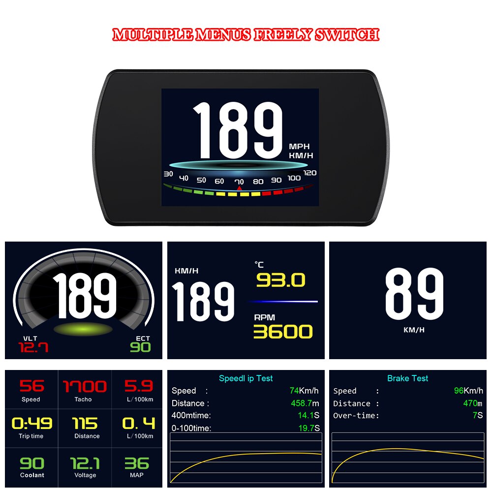 3 Inch Car Hud GPS OBD2 Display Projector On Windshield Hud Display Car Screen GPS Speedometer Speeding Warning Head Up Display