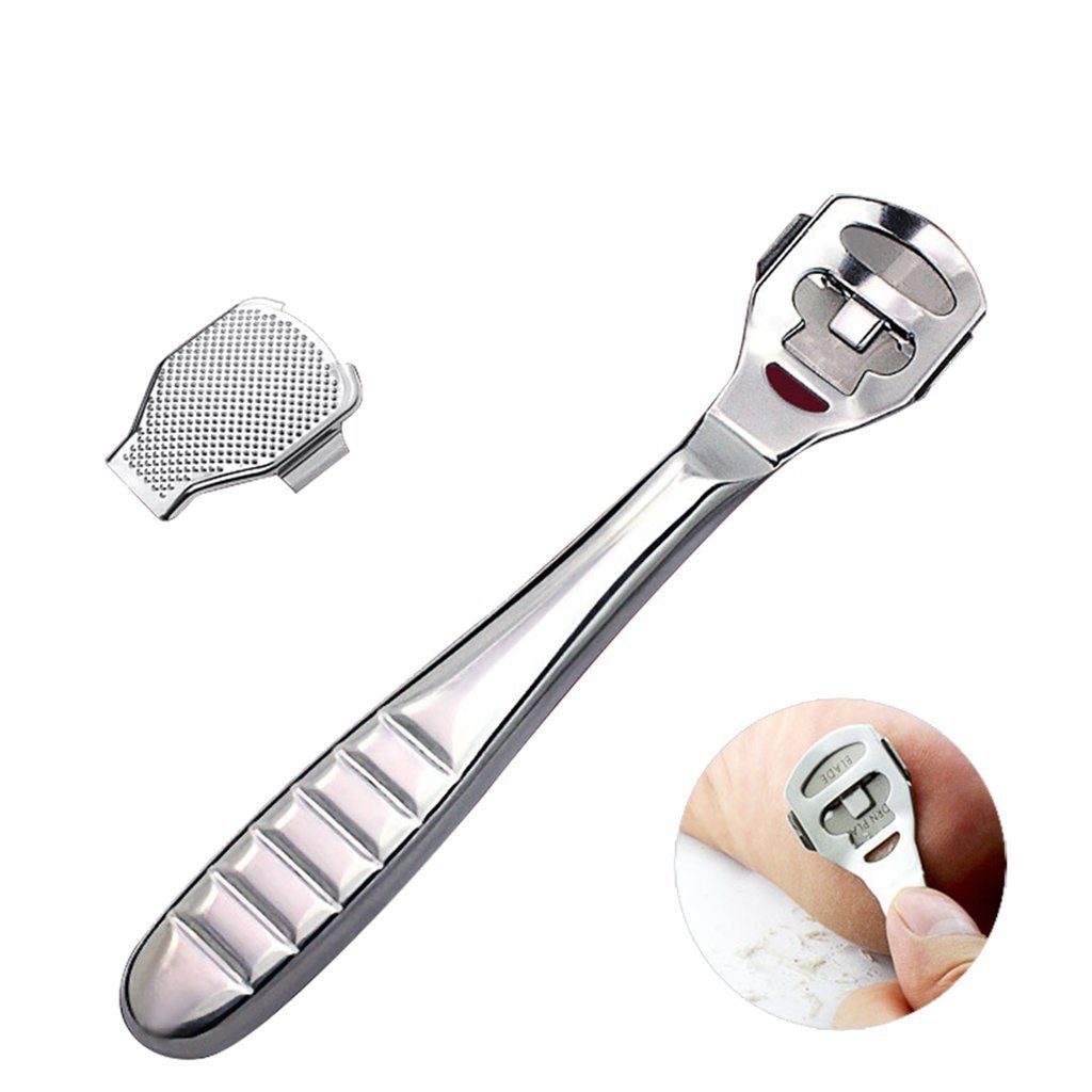 Foot Callus Shaver Heel Hard Skin Remover Hand Feet Pedicure Razor Tool Shavers Stainless Steel Handle 10 Blades