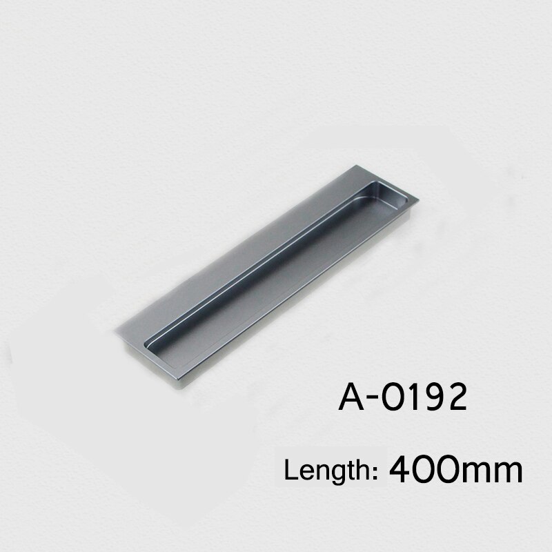 15.75" Black/Gray/Embedded Stealth Door Handle Slotted Drawer cupboard wardrobe hidden door handles sliding door pull: A-0192-400-gray